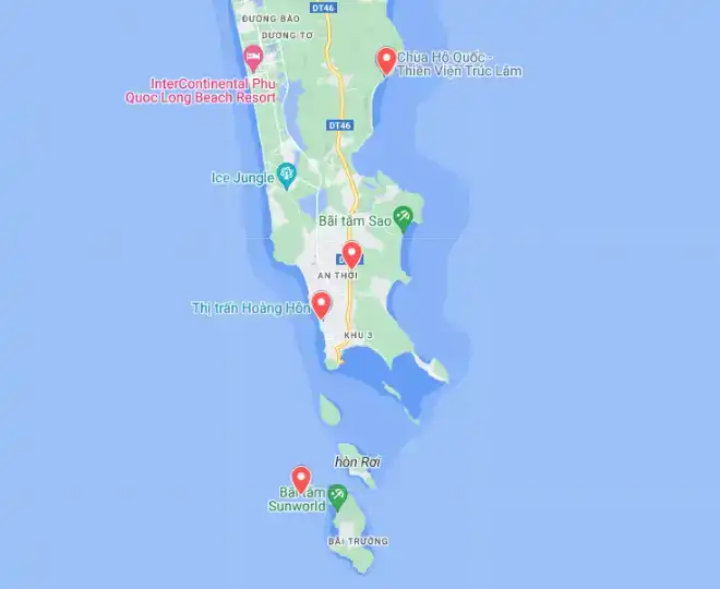 2026富国岛最新高清地图：核心景点交通一览